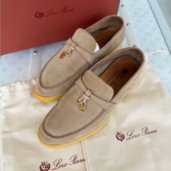 LORO PIANA Summer Walk Loafers Shoes Sz 36